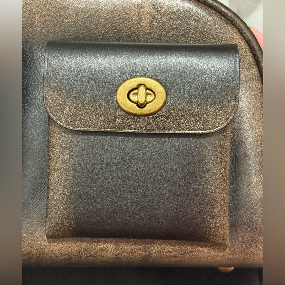 Coach Twin Turnlock Bag In Loved Leather - Picture 11 of 14